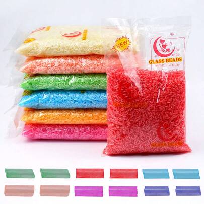 450g/Paquete de cuentas de vidrio con agujero, materiales DIY para hacer joyas como pulseras, collares, aretes, colgantes