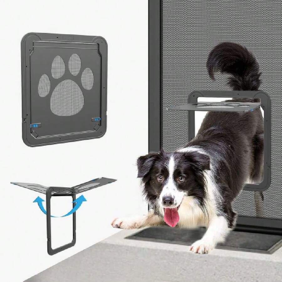 Puerta para Mascota Mosquiter, Entrada 12.2 x 14 Pulgadas, Puerta para Perros Gatos, Malla Puertas Ventanas, Puerta Magnética para Perro, Bloqueable, Negro,38957771 - Rojo violeta - Ver 1