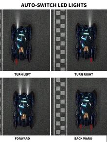 1pc Novelty Remote Control Wall Climbing Stunt Car, Dual Mode Adjustable - Smooth Surface Control & Wall Climbing Suction Mode, 360° Rotation Stunt Wall Climbing Car With Headlight, Zero Gravity Remote Control Wall Climbing Toy With Rechargeable Indoor Wall Playset, 2 Modes: 1. Smooth Surface Driving, 2. Suction Climbing - Multicolor - View 10