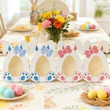 一套10/20个复活节兔子礼盒，可爱兔子造型纸质蛋盒，带透明窗口，可用于复活节彩蛋寻宝派对装饰、复活节篮子收纳盒、复活节生日节日春季派对用品