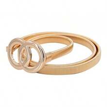 TendenciaCinto Elástico Delgado Estilo Vintage Diseño CircularCalidad premium - Plateado - Ver 3