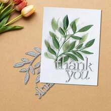 Creative Leaf Metal Cutting Dies, DIY Scrapbooking Album And Embossing Stencil, Greeting Card Making Tool, Card Paper Cutting Crafts ,Gift Card Making Template Die Cuts. - Silver - View 4