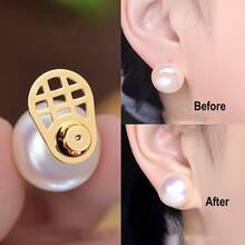 2Pcs 2026 New Earring Back Covers, Suitable For Dangle Earrings, Shaped Earring Lifter Back Covers, Suitable For Heavy Earrings, Locking Earring Back Cover Replacement, Suitable For Rhinestone Large Back Covers. Jewelry, Suitable For Women, High Quality, Earrings, Suitable For Women, High Quality