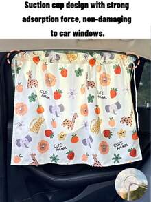1pc Cartoon Bear & Dinosaur Pattern Baby Car Seat Sun Shade - Suction Cup Car Side Window Sunshade, Provides Privacy And Blocks Sunlight - Multicolor - View 8