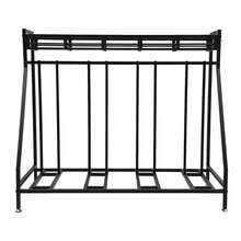 Fahrradständer mit 4 Parkplätzen, Boden Fahrradhalter mit Haken, Fahrradständer - Schwarz - Übersicht 6