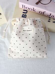 波点抽绳收纳袋，可爱迷你抽绳包，手提钥匙扣零钱包，小布袋，口红化妆包 - 彩色 - 查看 13