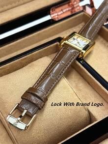 PABLO RAEZ 1pc 18K Gold Lady Watch Elegant Jewelry Dress Wristwatch Stainless Steel Vintage Rectangle Square Clocks Golden Color Non Tarnish Roman Bar Numeral Display Top Brand New AAA Glamorous Design Quartz Retro Female Accessories Watch For Lady - 均碼 - 查看 11