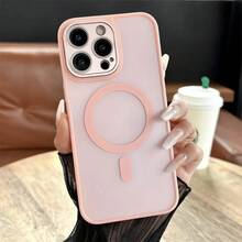 Funda Translúcida Mate Para Magsafe Para iPhone 16 15 Pro 14 13 12 11 Pro Max Cubierta de Carga Inalámbrica Magnética Protección de Lente - Verde Oscuro - Ver 11