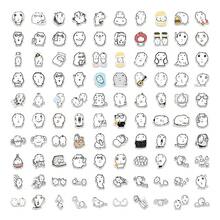 1 set (totalt 100 st) Ariana tecknade graffiti-klistermärken – perfekta för att fräscha upp telefonskal och väskor - Multifärgad - Visa 3