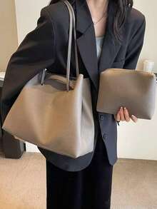 Bolso Mensajero Casual Vintage, Maletín Cruzado Estilo Workwear para Hombre - Gris - Ver 7