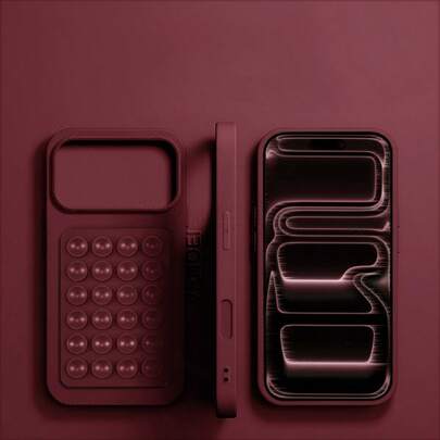  VOUVI Silicone Suction Cup Phone Case, Compatible With IPhone 17, 14, 12, 11, 13, 15, 16 Pro Max, 16, 15, 14 Plus, 16 E, 17 Air, Solid Color Business Minimalist Luxury Shock-Proof Phone Accessory