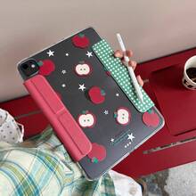 Splatter Red Apple Detachable Magnetic IPad Case Suitable For 2025 New IPad Pro 11/13, Anti-Bend IPad Air 10th Gen, 10.2 Inch/Mini 7, Acrylic Protective Cover