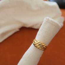 Nuevo anillo de piedra natural impermeable, anillo de ágata de color dorado vintage para mujer, regalo de joyería - Anillo A - Ver 10