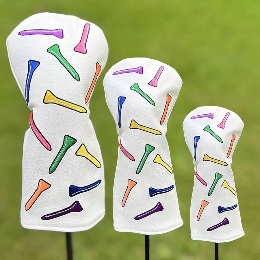 Huvudskydd för golfklubbor, skaftskydd för golfklubbor, fairwayskydd för klubbor, hybridskydd, läderskydd för trä, skydd för malletputter, skydd för bladputter, golfklubbbagar - Svart - Visa 1