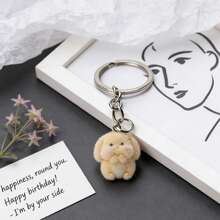 1/3pcs 3D Flocked Rabbit Pendant Keychain, DIY Jewelry Accessory, Bag Charm - Multicolor - View 4