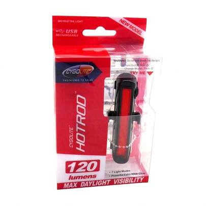 Luz trasera recargable por USB Cygolite Hotrod 120: Negro