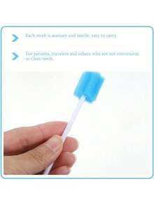 EstiloTendenciaHealifty 100Pcs Hisopos Oral Desechable, Mouth Swabs Sponge Y Cuidado Esponjas Diente Limpieza Boca Azul 9.5CmCalidad PremiumVersióN Mejorada - 1 - Ver 4