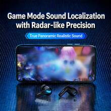 Lenovo GM2 PRO True Wireless Bluetooth Earphones: Professional-Grade Low-Latency Gaming Mode, Active Noise Cancellation, Ultra-Long Battery Life, Sports Sweat-Proof Music Earphones, Men's Gift, Black. - Black - View 7