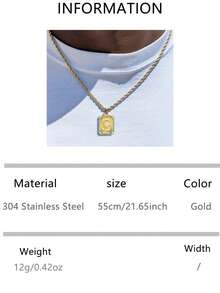 1pc Titanium Steel 26 Initial Letter Necklace, Geometric Hip Hop Style Pendant, Personalized Name Necklace, Suitable For Boyfriend Birthday/Valentine's Day Gift - Yellow Gold - View 10