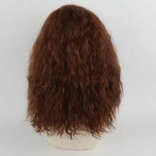 Men Wig Long Men Wig Curly Layered Hooded Flame Retardant Synthetic Wig Men Natural Wig Daily Party Costume Cosplay Wear (Brown), Carnival/ Gras/Masquerade - Rust Brown - View 7