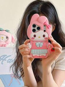 Sanrio Cute 3D Cartoon Melody Design Phone Case Compatible With IPhone 17 Pro Max, 16/15/14/13 Pro, Fashionable Protective Cover - Multicolor - View 2