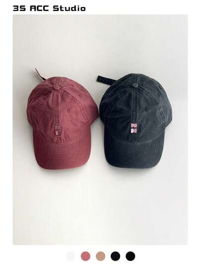 1pc Soft Crown Minimalist Single Letter Embroidered Baseball Cap, Unisex Versatile American Style Snapback Hat, Vintage Design, Suitable For Spring/Summer, Grey Color