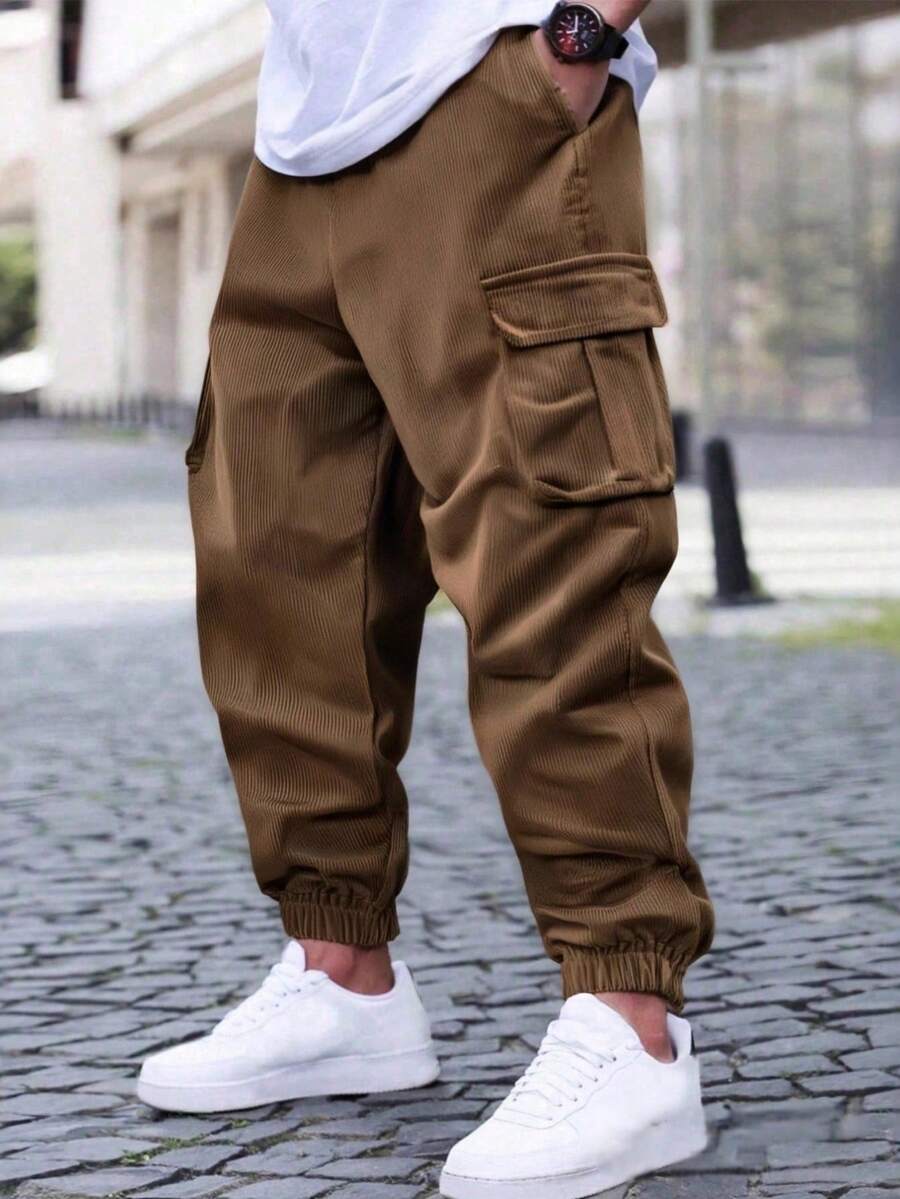 Men Pants - Dark Brown - View 1