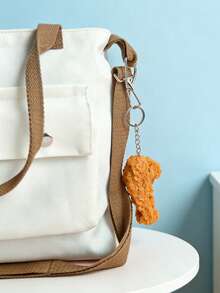 Fashion Chicken Nugget & Drumstick Keychain, Realistic Food Model Keyring, Cute PVC Food Pendant, Funny Keychain Decor Accessory For Luggage, Handbag, Wallet, Car Keys, Backpack, Unique Food Gift For Adults, Friends, Couples, Food Lovers, Back To School, Daily Decor, Birthday, Holiday, Party - A - View 11