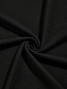 优雅立领，超长喇叭袖，阿拉伯风格贴花装饰连衣裙 - 黑色 - 查看 11