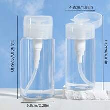 Pink Bowknot Pattern Clear PET Refillable Travel Bottle, Makeup Remover Dispenser, Dispensing Bottle Portable Pump Dispenser For Nail Polish Remover, Toner And Makeup Remover, Hand Wash Only, Reusable, Makeup Remover Bottle Travel Essentials Vacation Holiday Travel Bottles - 1pc - View 10