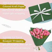SMART&CASUAL 15\ X 450\ (37.5') Kraft Paper Roll For Art Craft Supplies Gift Wrapping Moving PacFKing  Painting Drawing Paint Easel Poster Chart Paper (Dark Green, 15\ W X 450\ L (37.5')) - 深綠色 - 查看 5