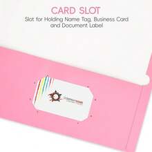 50 Pack Folders With Pockets, Pocket Folders Fit Letter Size Paper, With Business Card Slot, 2-Pocket Folder For Schoolsss Office Home Business - Pink - View 5