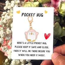 1pc Penguin Keychain Pendant, Zinc Alloy Oil Drop Charm, Bag Hanging Accessory With Gratitude Card - Multicolor - View 4