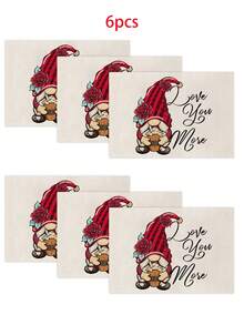 1件/4件/6件/60件装 涤纶情人节爱心精灵餐垫，防污，适用于家居、餐厅、餐桌装饰、乔迁、生日礼物 - 彩色 - 查看 20