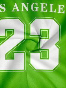 Bộ áo thun ngắn tay và quần short in số 23 dành cho nam, thời trang cho mùa hè. - màu xanh lá - Xem 3