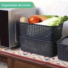 6pcs Paniers de Rangement Empilables avec Couvercles - Paniers Organisateurs Gris Résistants pour la Maison, le Bureau et la Salle de Classe - Cubes Multi-usages, 26x18.5x10.5 Cm, Organisation Maison| Solution de stockage élégante - Noir - Voir 2