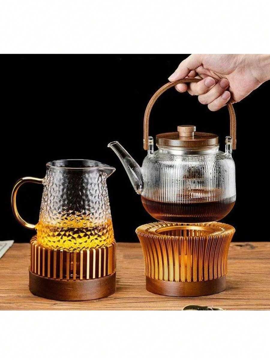 1pc Thick Aluminum Teapot Warmer, Candle Holder With Round Bottom, Milk/Coffee Warmer, Suitable For Camping, Kitchen, Catering Tools