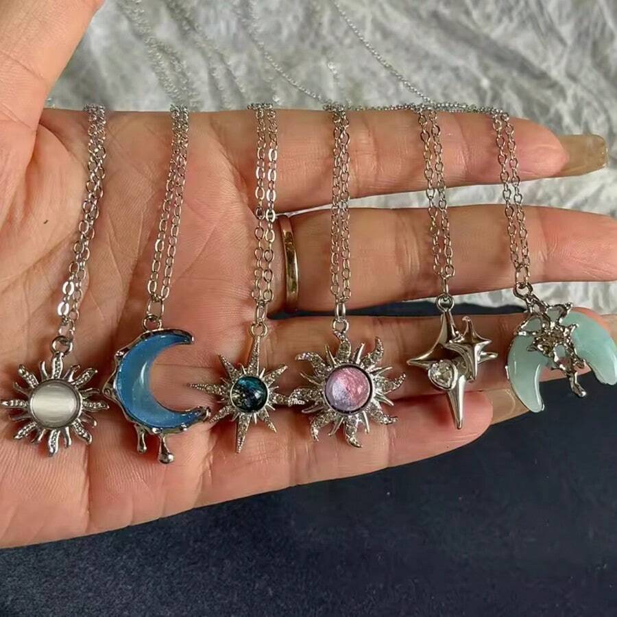 新款银色双星项链，双星友谊吊坠长链，男女皆宜的最佳礼物