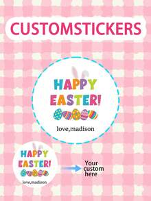 24-960pcs Custom Face Stickers - Personalized Portrait Decals ,Waterproof PVC ,Funny Photo Gift Idea For Daily Office Use,Personalized Gifts, Christmas Gifts,Personalized Ornaments, - Easter - Circular - View 2