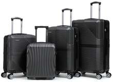 R.Leone Valigia da 1 Fino a Set 4 Trolley Rigido grande, medio, bagaglio a mano 55x40x23 cm Wizz, ITA Airways e bagaglio 45x36x20 cm in ABS 8005 - Blu - Visualizzare 17