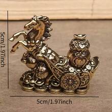 复古黄铜马雕像 - 传统中国风水吉祥物，非电动装饰品，适合卧室和客厅