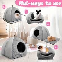 Comfortable Triangle Guinea Pig Hideout - All-Season Washable Small Pet Bed, Suitable For Hamsters, Hedgehogs, Ferrets, And Dwarf Rabbits, Small Pet Bed