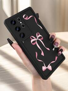 1pc Pink Ribbon Bow Tie Pattern Phone Case Coquette Aesthetic Sweet Feminine Style For Teenagers Holiday Compatible With Samsung Galaxy S26Ultra S26Plus S26 S25 S24FE S24 S23 S22 S21FE S21Ultra Plus Note20 Note20Ultra A13 A14 A15 A16 A17 A33 A34 A35 A36 A52 A53 A54 Case - 咖啡棕 - 查看 8