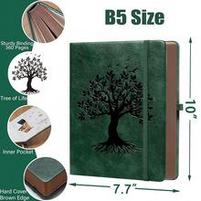 Thick Lined Journal Notebook With Pen, 360 Pages 100gsm Paper, Brown Sprayed Edge, Journal For Writing B5 Ruled Notebook ,Leather Hardcover,Perfect For Work, Office Or Schoolsss, 7.8'' X 10'' Dark Green - 深綠色B5線 - 查看 3