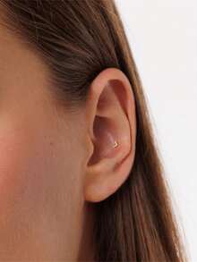 1 đôi bông tai hình ngôi sao bằng bạc Sterling 925, bông tai nữ, bông tai sụn phẳng, thích hợp để đeo hàng ngày, dự đám cưới, tiệc tùng, lễ đính hôn, quà Giáng sinh, trang sức tinh tế. - Vàng - Xem 5