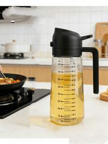 1pc. This Product Cannot Be Washed In A Dishwasher Or With Boiling Water. Includes A Marked Oil Bottle, Oil Spray Bottle, Plastic Spray Bottle, Marked Oil Spray Bottle, Leak-Proof Olive Oil Storage Bottle, Precise Oil Control, Kitchen Seasoning Rack, Kitchen Supplies, Kitchen Tools, Catering Service Tools And Tableware, A Gift For Wife And Mother. [Style And Color Sent Randomly] - Multicolor - View 2