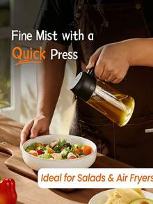 1pc White Plastic Oil Sprayer Bottle With Precise Measurement Scale, Refillable And Reusable Oil Mister, Suitable For Olive Oil And Various Liquids, Spray-Pour Dual Function - Multicolor - View 10