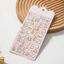 Pegatinas de panda de dibujos animados en 3D con relieve de cristal, pegatinas decorativas lindas para niñas, teléfonos - Multicolor - Ver 20