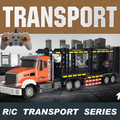 1:12 fjärrstyrd dubbeldäckare, 9-kanals fjärrkontroll med ljus och musik, kan lasta leksaker, med LED-ljus, perfekt present till jul, födelsedag, pojkar och flickor