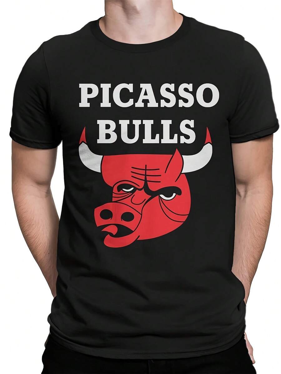 Picasso Bulls Funny Graphic T-Shirt, 's Wo's Sizes (Wr-110) - 款式8 - 查看 1
